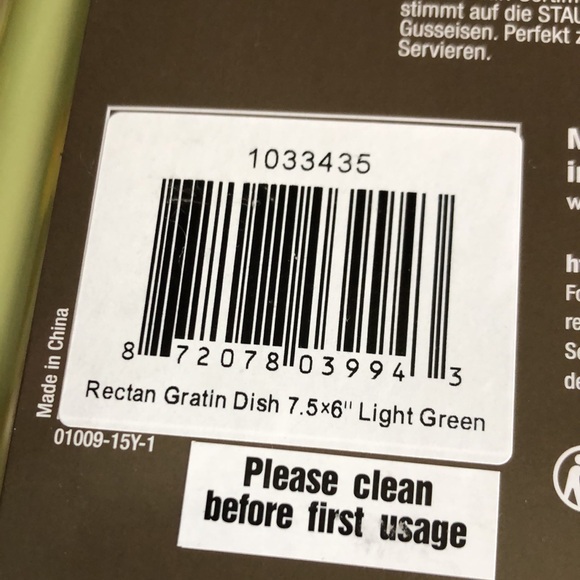 Staub Light Green Rectangular Gratin Baking Dish - Picture 7 of 12